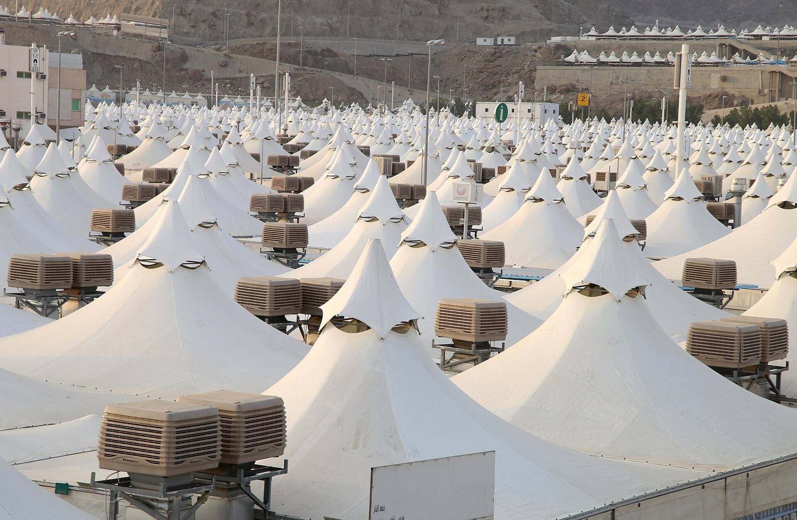 The tent city of Mina near Makkah during pilgrimage